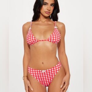Red Gingham Bikini Set